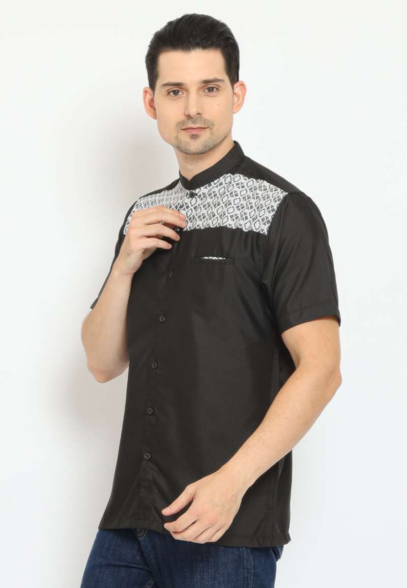 Waskito Atasan Muslim Baju Koko Pria HM MM 01 Black