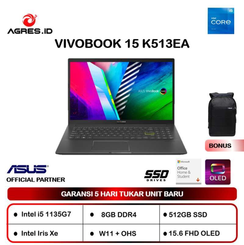 Jual ASUS Vivobook 15 K513EA OLED Core i5 1135G7 8GB 512SSD IRISXE W11 ...