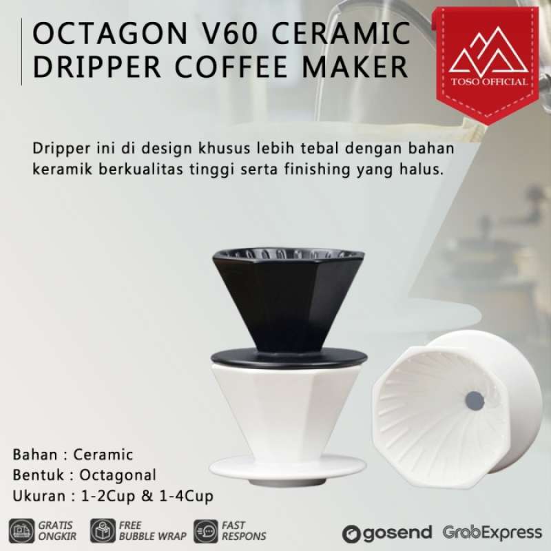 Promo Octagon V60 Ceramic Dripper Coffee Maker Manual Brew Alat Seduh