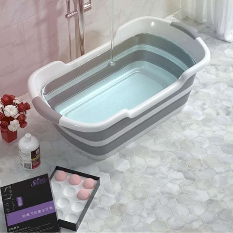 Promo Bak Mandi Bayi Bak Lipat Foldable Baby Bathtub 60 x 40 CM Bath