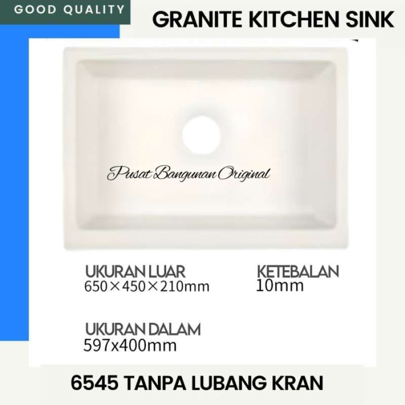 Promo Bak Cuci Piring Kitchen Sink Granite Aer Ks112 Bl Black Hitam