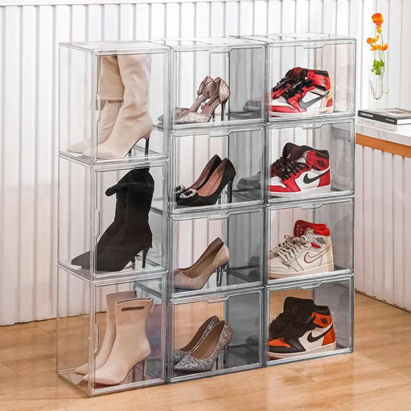 Promo [CRYSTAL] Boot Box Full Acrylic Display Box Transparent Extra ...