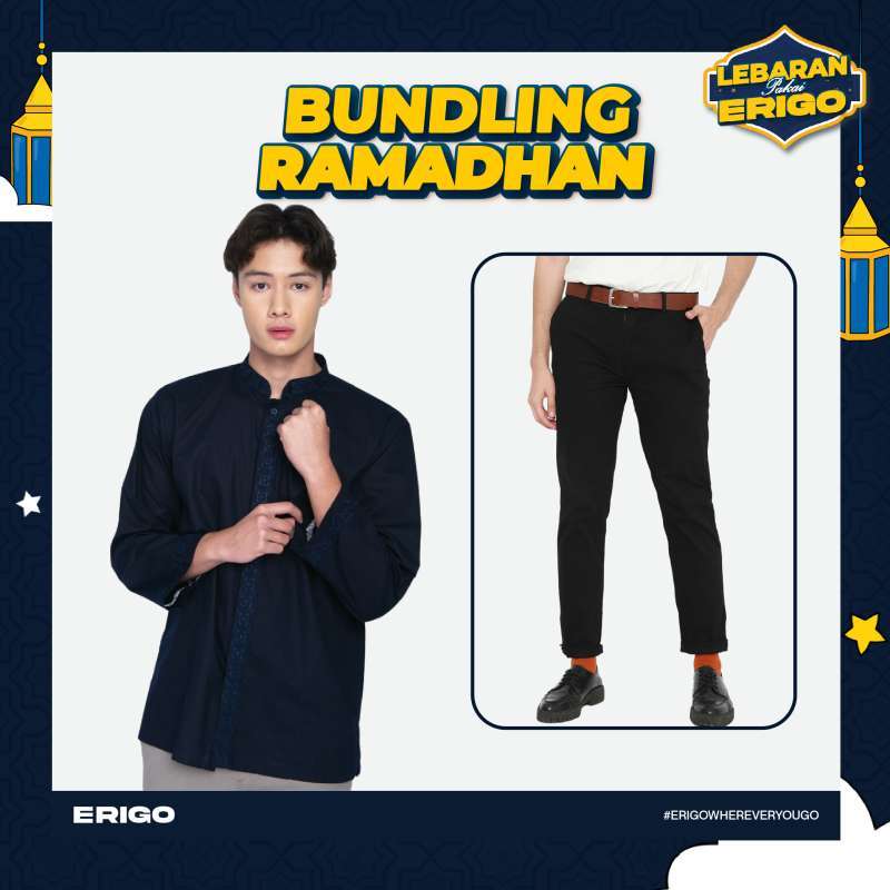 Promo Erigo Chino Pants & Koko Long Bundling E Chino Sirius Black