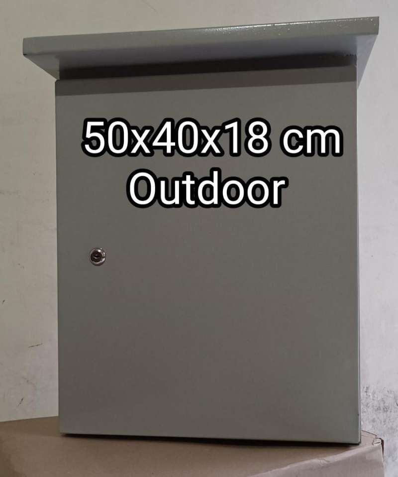 Box Panel Listrik Outdoor 50x40x18 cm Cat Coating tebal 1mm Abu-abu
