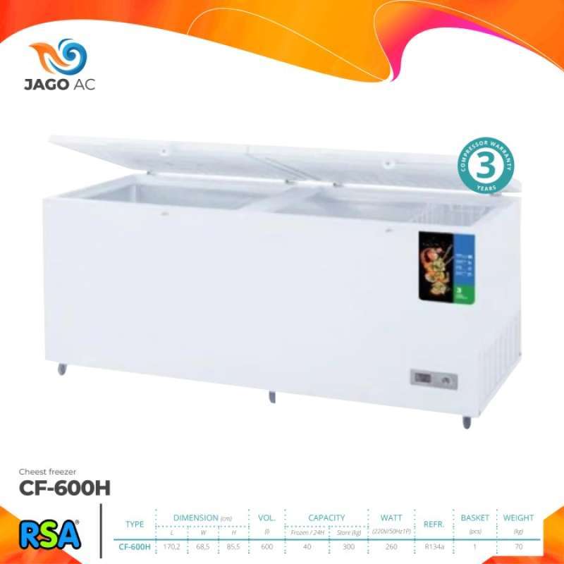 Promo Rsa Chest Freezer Cf-600 - Cf 600 Sale Diskon 3% Di Seller ...