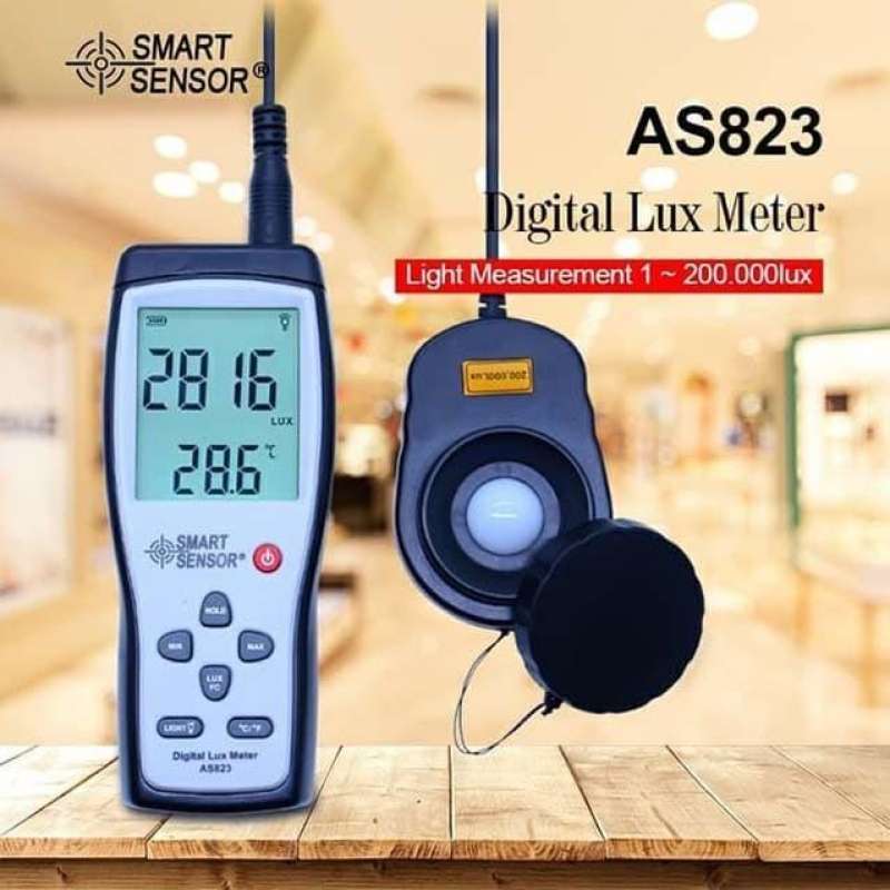 Jual Lux Meter Smart Sensor As823 Sertifikat Kalibrasi Light Tester As ...