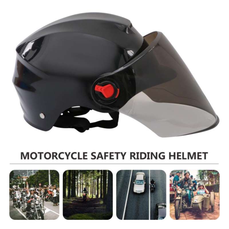 Jual Tym Helm Sepeda Skuter Listrik Half Face Helmet With Visor Hs85