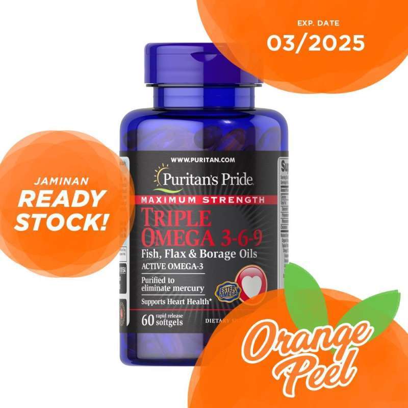 Promo ori puritan maximum strength triple omega 3 6 9 fish flax