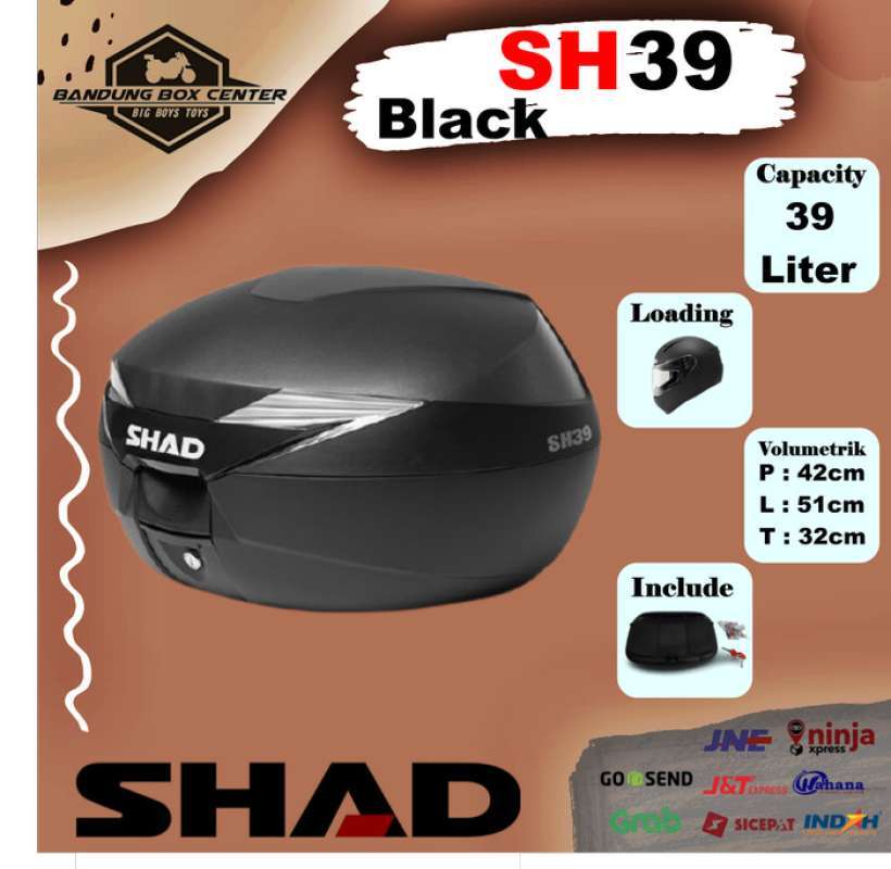 Tapa De Maletero SHAD D1B39ER Para Modelo SH39 - Transparente Y Sin Pintar, Accesorio De Repuesto