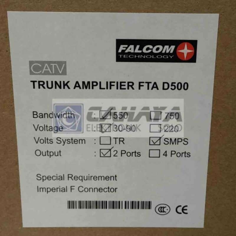 Jual Falcom Booster Fta D500 Outdoor Catv Trunk Amplifier 2 Output ...