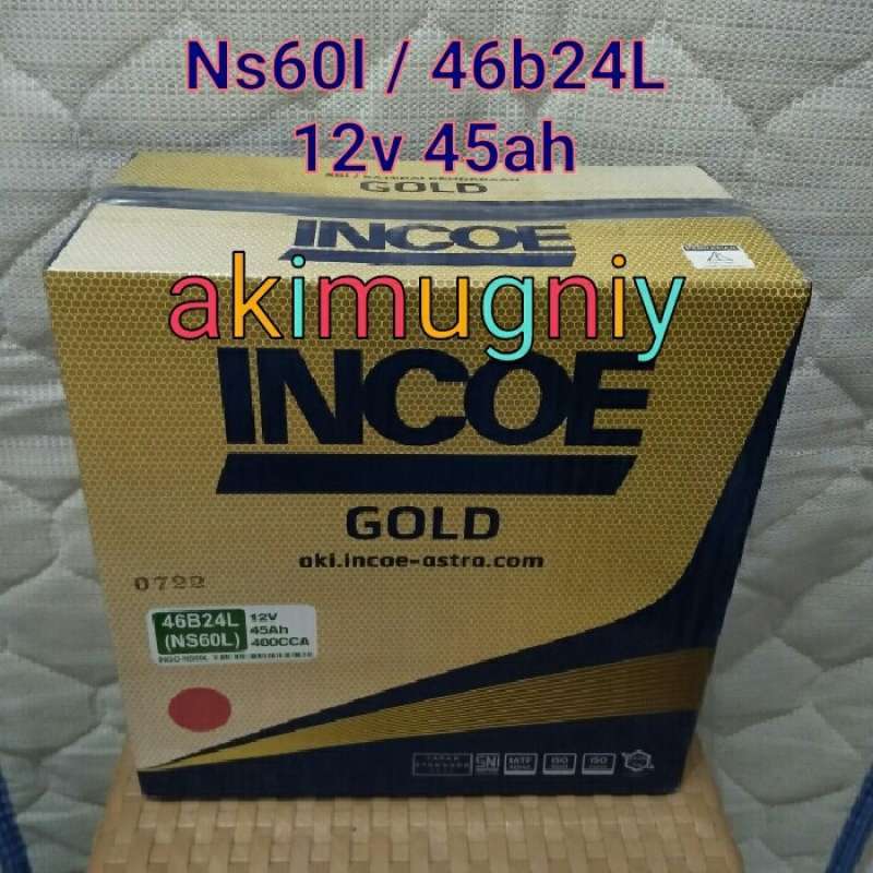 Promo Aki Ns60l Incoe Gold Hybrid Basah 12v 45ah Livina Evalia Datsun