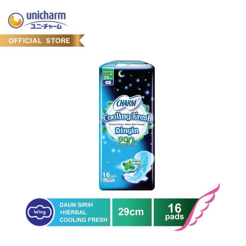 Promo Charm Cooling Fresh Night Wing Pembalut 29 Cm [16 Pads] Diskon 18 ...