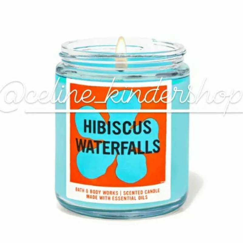 Promo Bath And Body Works Hibiscus Waterfalls Single Wick Candle 198gr