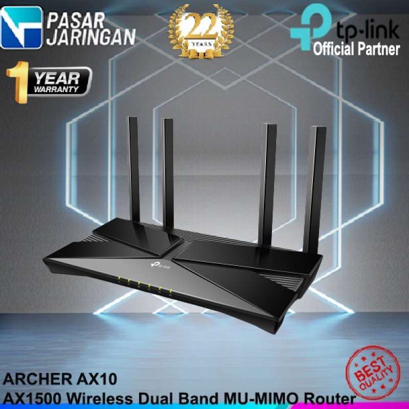 Promo Tplink Archer Ax10 Ax1500 Wifi 6 Wireless Mu-mimo Gigabit Router ...