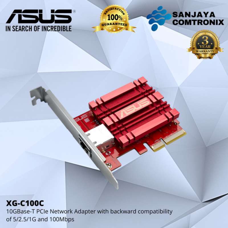 TARJETA DE RED ASUS XG C100C V2,PCI E,10GBASE T,RJ 45,5/2.5/10 GBPS