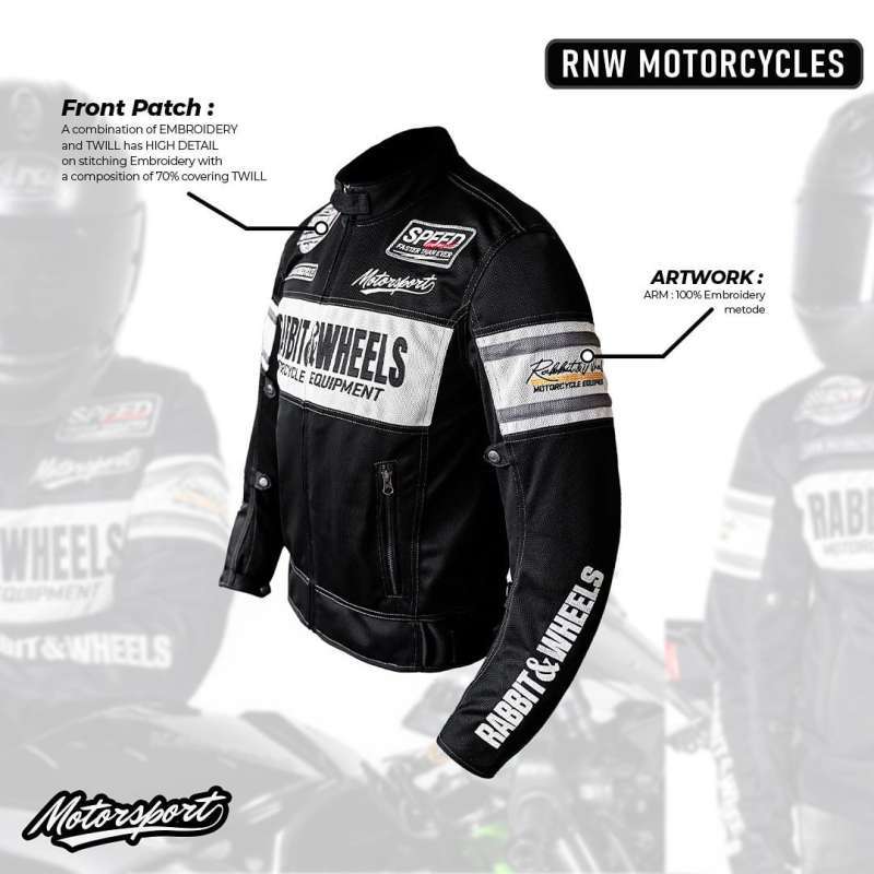 Jual Jaket Motor - Rabbit And Wheels New Combo Black Original Di Seller ...