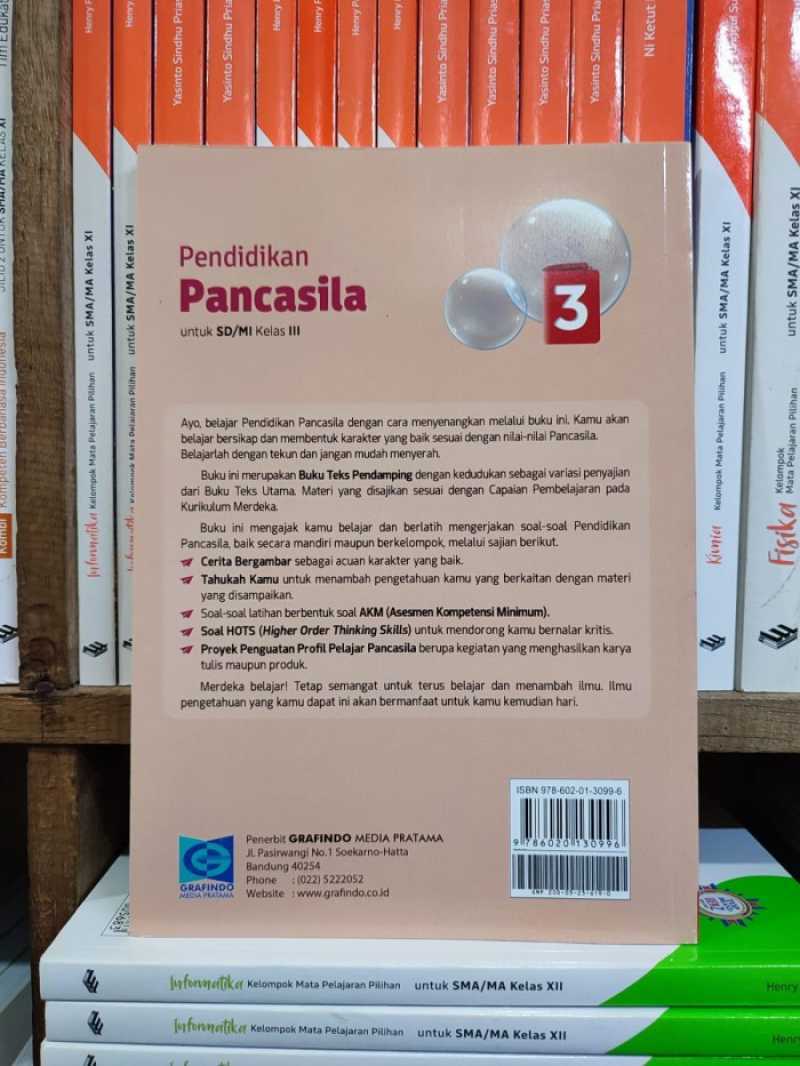 Jual Buku Pendidikan Pancasila Kelas 3 Sd/mi Kurikulum Merdeka Grafindo ...