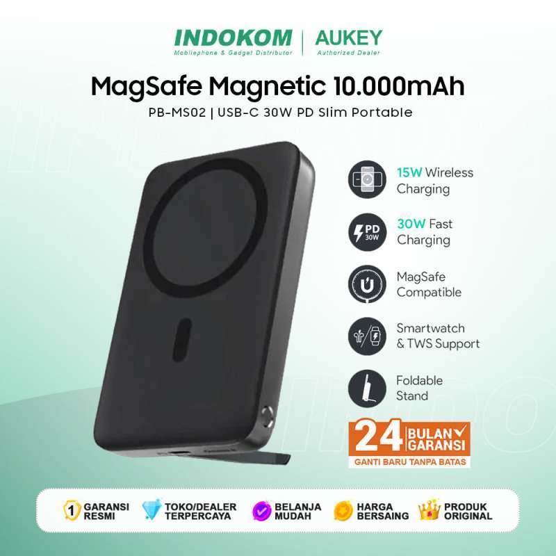 Pb Magsafe Android Promo Aukey Pb-ms02 Wireless Powerbank MagSafe 10000mah 30w Pd ...