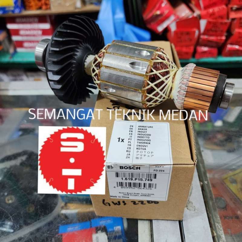 Jual Gws2200-180 Armature Angker Mesin Gerinda Tangan 7 Bosch Gws 2200 ...
