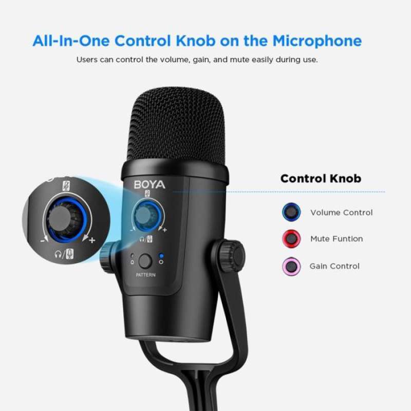 Microphone Boya BY-PM500 USB C/3.5mm Condenser Cardioid stand Studio