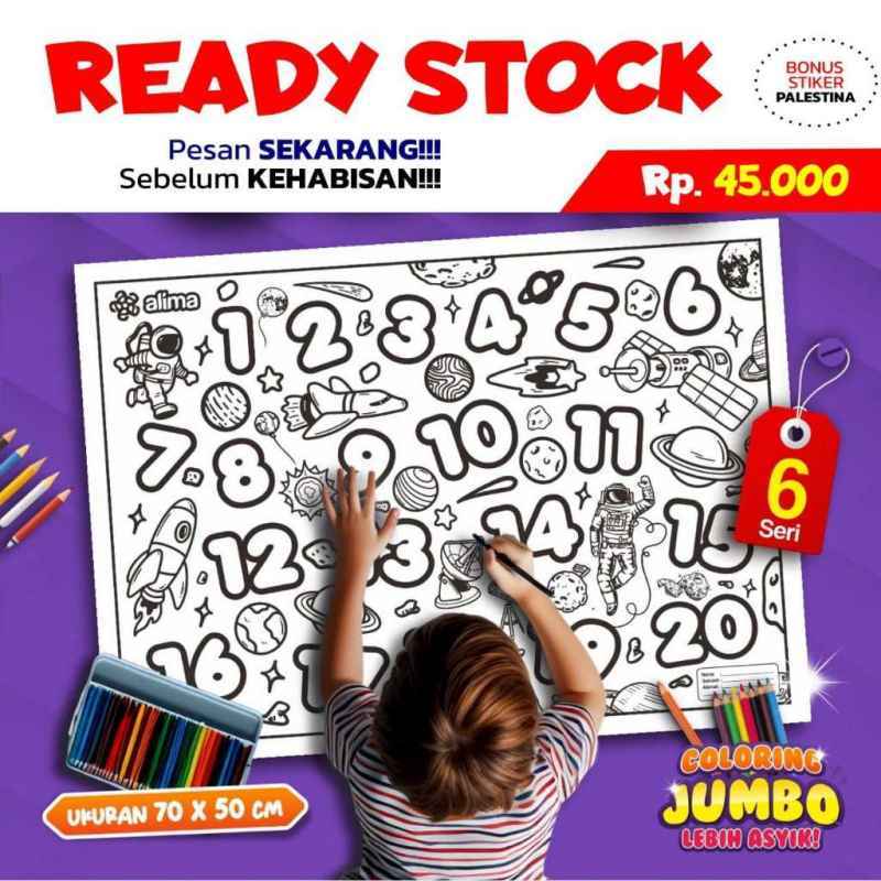 Jual Kertas Mewarnai Jumbo 6 Seri Coloring Jumbo Mengasah Kreativitas Anak Di Seller ...