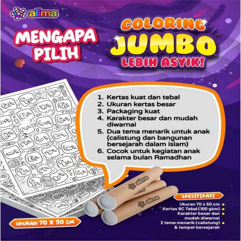 Jual Kertas Mewarnai Jumbo 6 Seri Coloring Jumbo Mengasah Kreativitas Anak Di Seller ...
