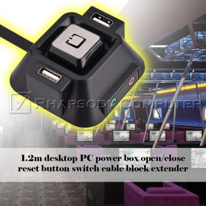 Jual Kabel Power On-off Reset Push Button Switch Dual Usb Audio For ...
