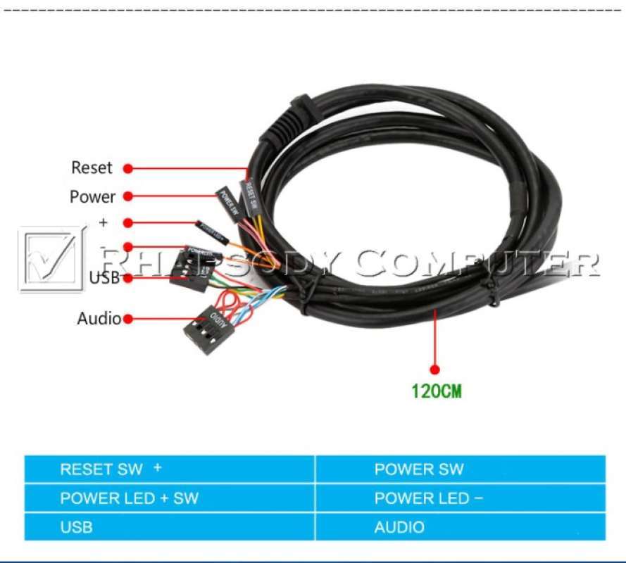 Jual Kabel Power On-off Reset Push Button Switch Dual Usb Audio For ...