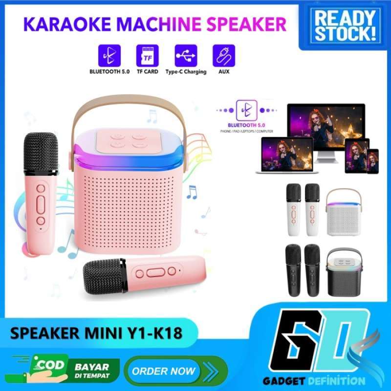 Promo Mini Karaoke Speaker Bluetooth 2 Mic 1 Set Rgb Hi-fi Sounds ...