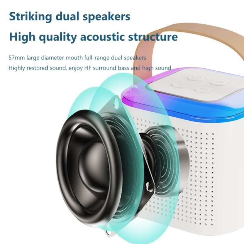 Promo Mini Karaoke Speaker Bluetooth 2 Mic 1 Set Rgb Hi-fi Sounds ...
