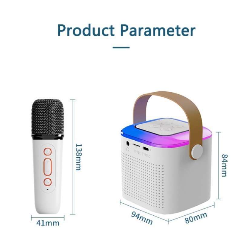 Promo Mini Karaoke Speaker Bluetooth 2 Mic 1 Set Rgb Hi-fi Sounds ...