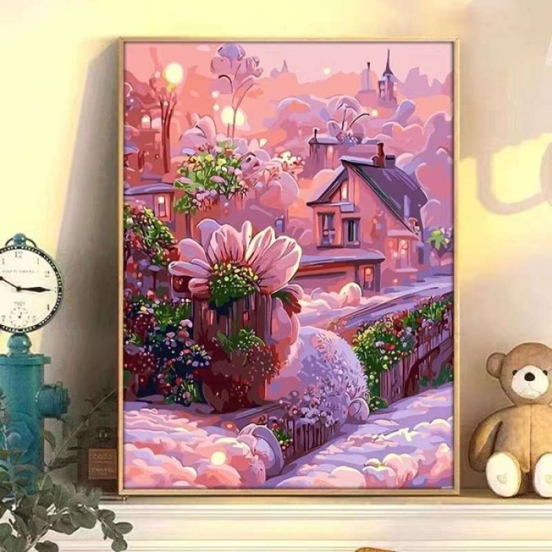 Jual Diy Painting By Numbers Kit Oil Painting Canvas 30 X 40 Scenery