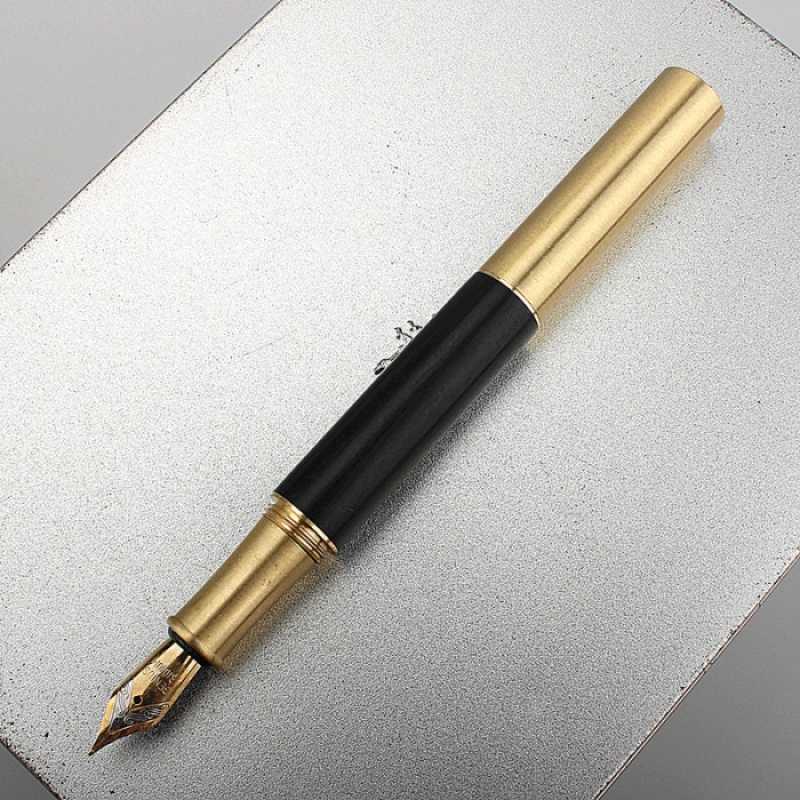 Jual Brass Solid Wood Retro Fountain Pen Travel Short Fountain Pen ...