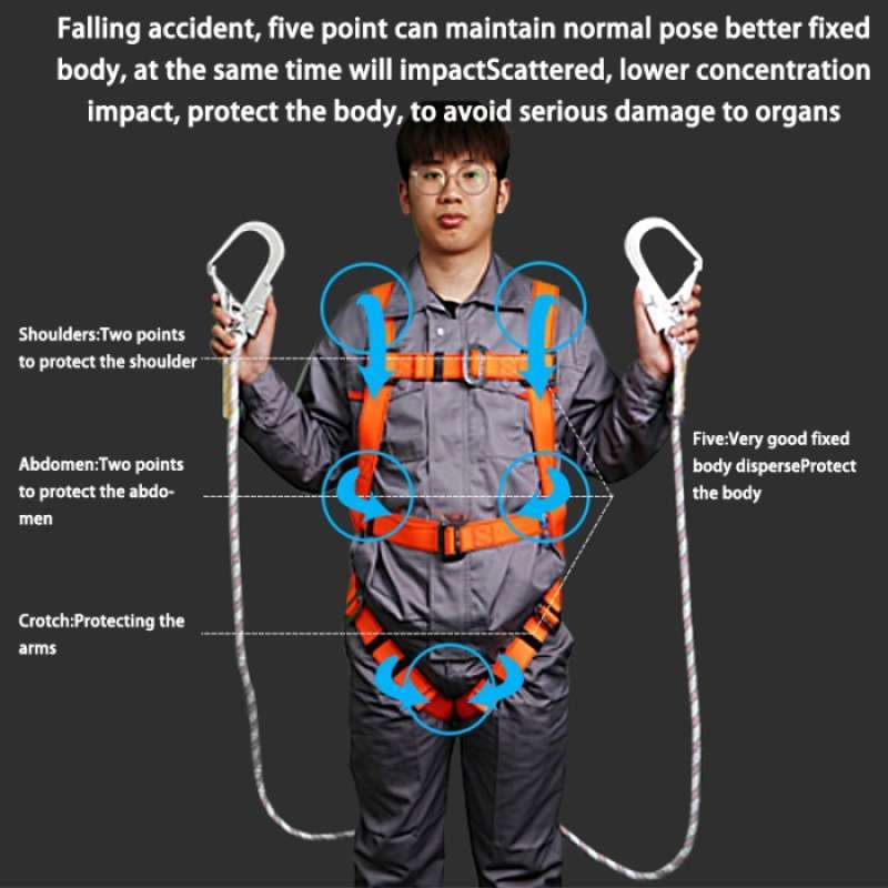 Jual Full Body Harness Absorber Lanyard Safety Belt Proyek Kerja Di ...