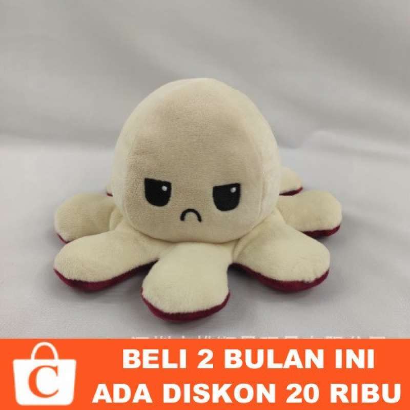 Promo Boneka Gurita Berubah Bolak Balik Warna Ekspresi Krem Maroon Tik ...