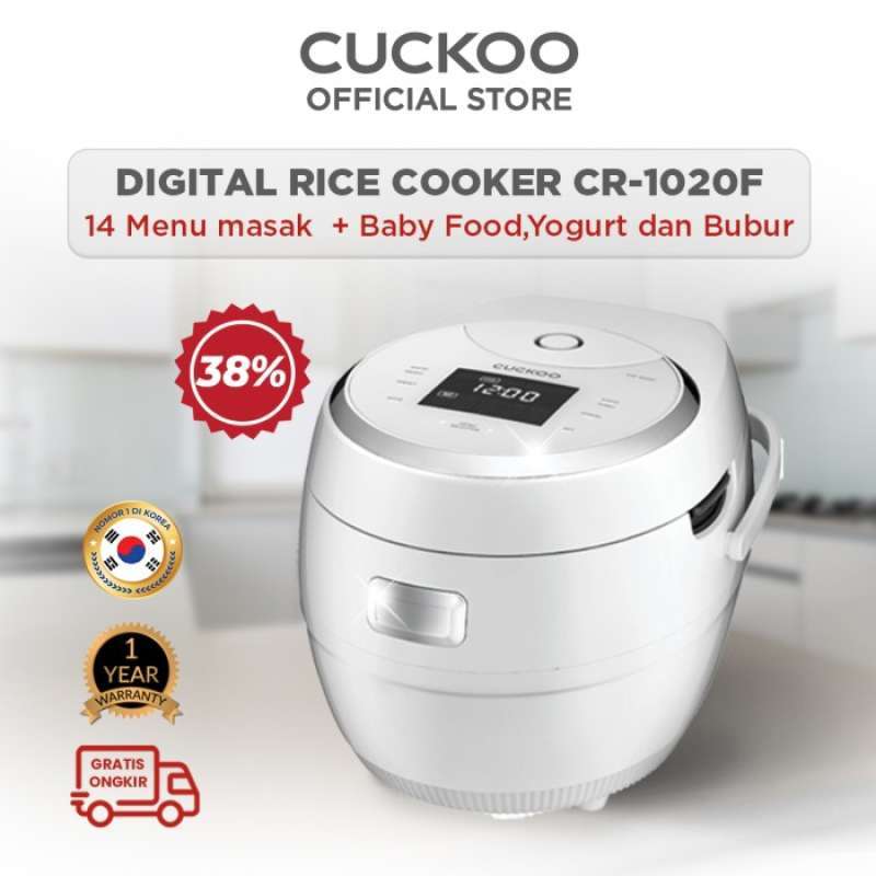 Nồi cơm điện tử Cuckoo 1,8L CR-1020F - Bảng điều khiển LED - Lòng nồi chống dính - Hàng chính