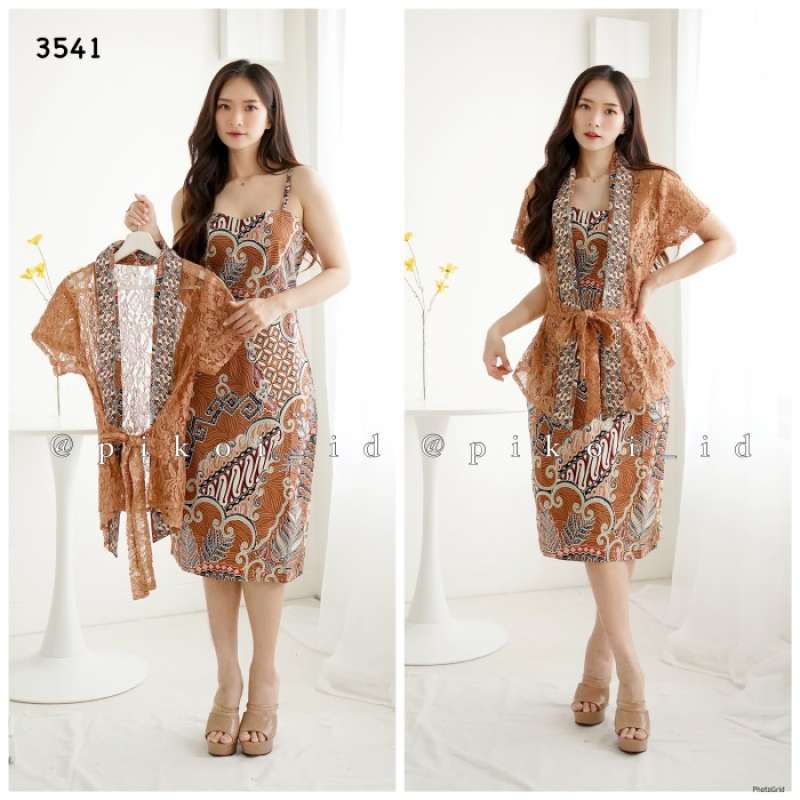 Jual Dress Batik Wanita Modern Dress Pesta 2 In 1 Free Outer Dress Kantor Navy aa3541 Di Seller Zati Shop Cengkareng Timur Kota Jakarta Barat Blibli
