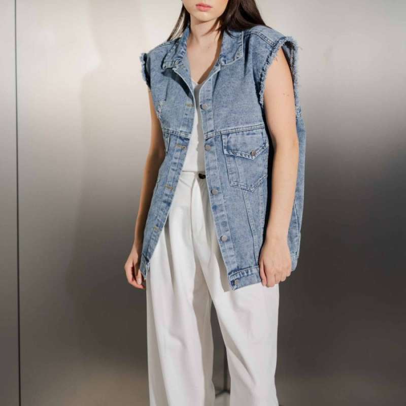 Vest jeans wanita new arrivals