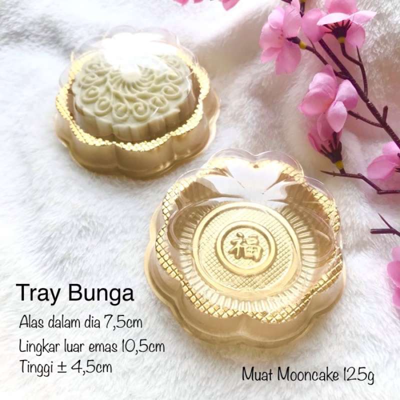 Promo Tray Bunga Mika Emas Puding Mooncake Diskon 23% Di Seller ...