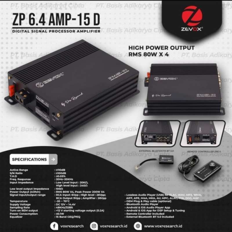 Promo Processor Prosesor Dsp Audio Zevox Zp 6.4 Amp 15d High Power
