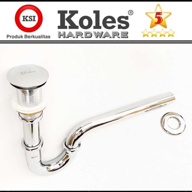 Promo Koles E210108b Sifon Leher Angsa Afur Wastafel Set Tanpa Overflow