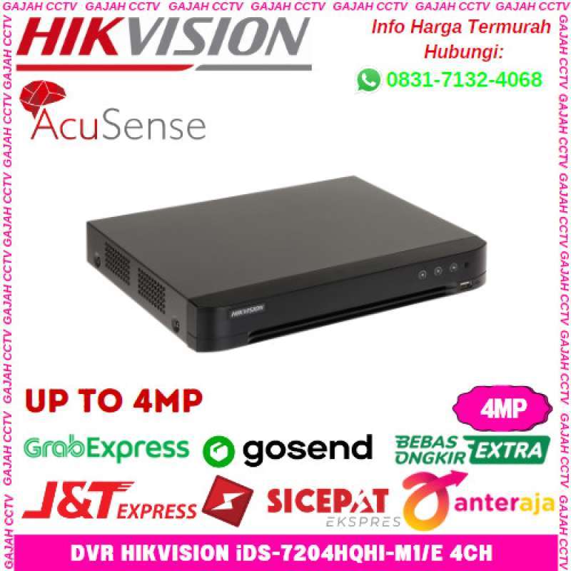 Promo Dvr 4ch Ds7204hqhik1/e Support 4mp Bergaransi Resmi Diskon 23