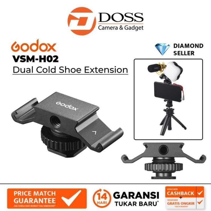 Godox VSM-H02 Dual Cold Shoe Mount - Supporto Per Microfono, Luci LED E Accessori Videocamera - Foto 5