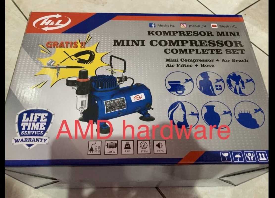 Jual Paket Ngecat Kompresor Mini Air Brush Compressor Angin Set