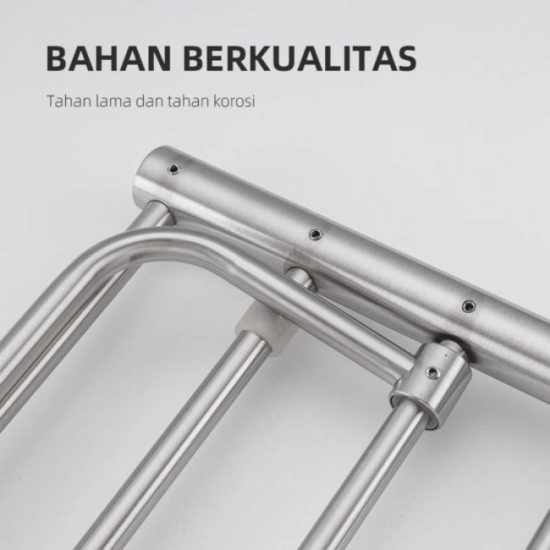 Promo Towel Rack Sus 304 / Rak Handuk 3 Bar Dengan Gantungan Frap ...