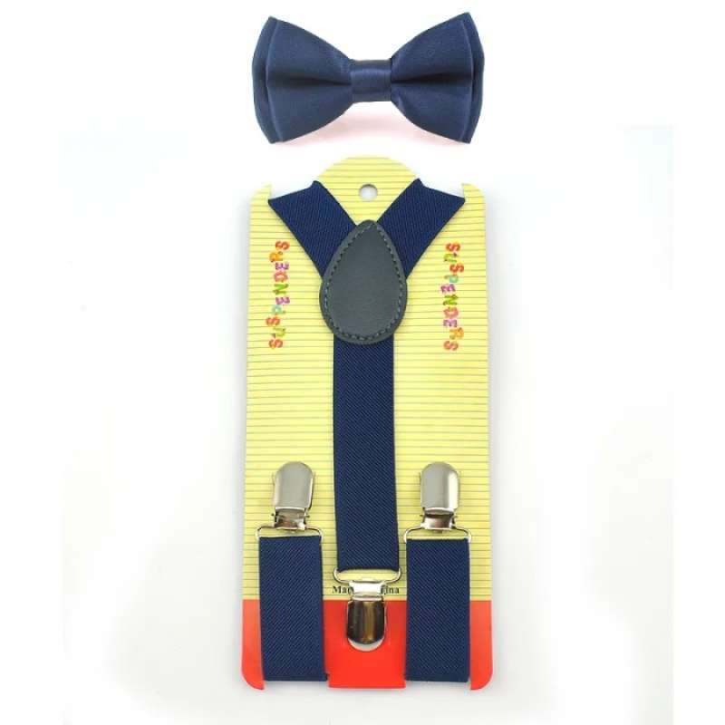 Jual Suspender Dan Dasi Kupu Kupu Anak Import Navy Blue Di Seller My