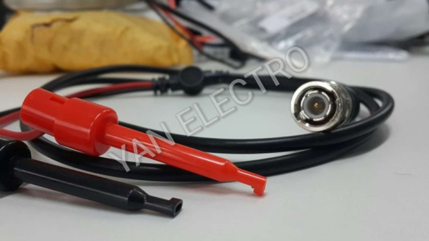 Safety BNC Male To Dual Alligator Clip Coaxial Cable Oscilloscope