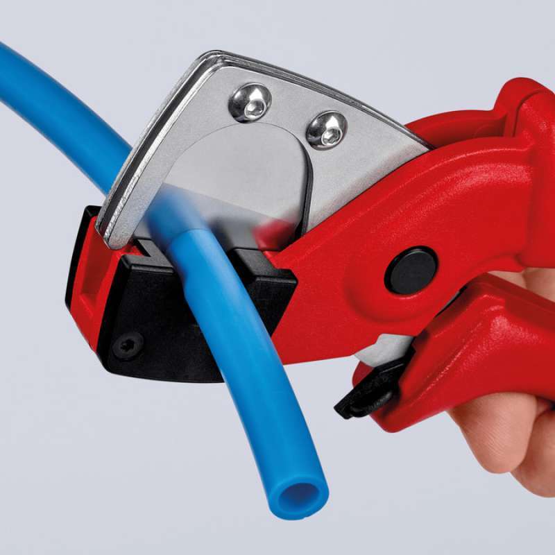 KNIPEX 90 10 185 Pipe Cutter – 4-20 Mm Capacity For Multilayer & Pneumatic Hoses, Spring-Loaded With Replaceable Blade