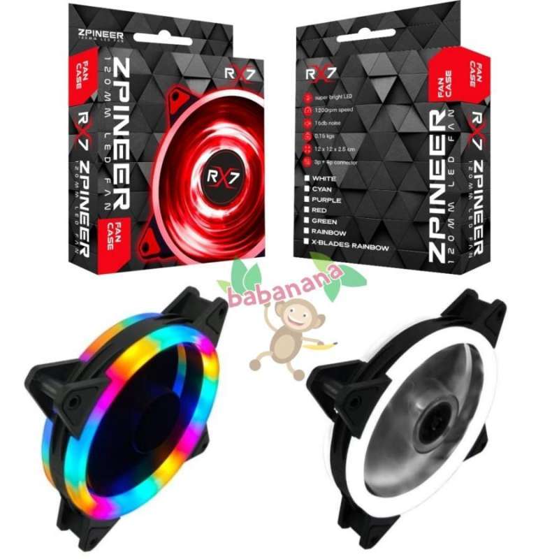 Jual Fan Rx7 Rgb Fix Rainbow 12cm Kipas Casing Pc 120mm Cooler Desktop ...