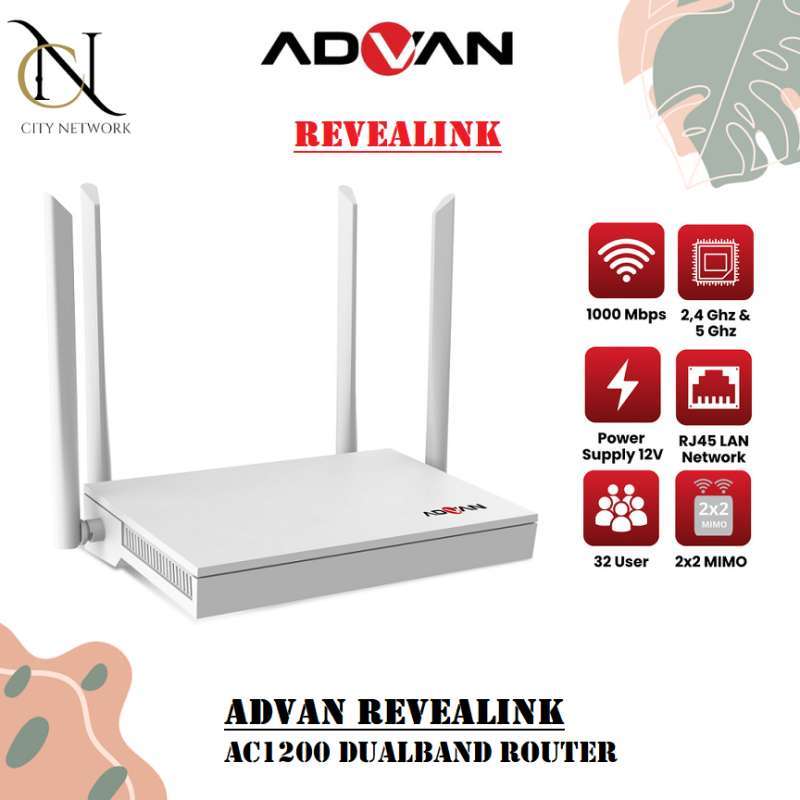 Jual Advan Revealink Dual Band Router Wireless Ac1200 Wifi Gigabit Mu ...